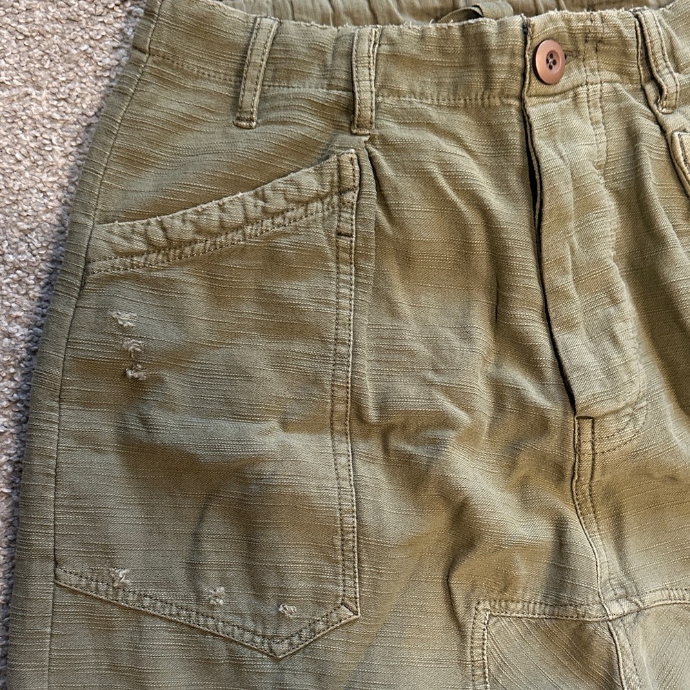 Free People Olive Cropped Cargo Pants - Picture 2 of 6